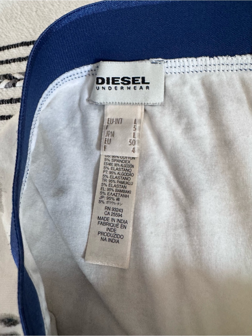 Diesel White and Blue Boxer Briefs size L - Picture 4 of 5